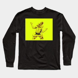Zombie and Luchador - zombie art - undead drawing Long Sleeve T-Shirt